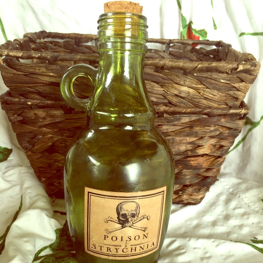 Halloween poison glass bottle